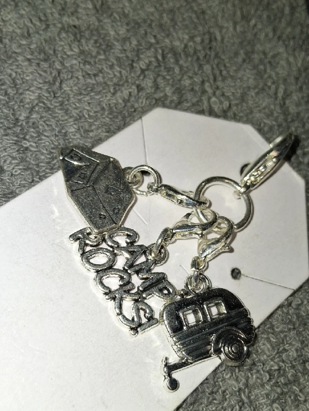 Silver 'Camp Rocks!' Keycharm - Picture 5 of 5
